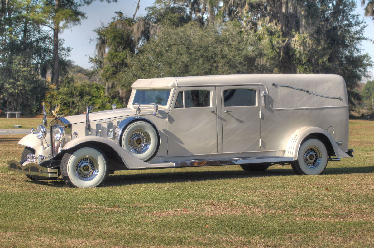 rolls royce hearse in white