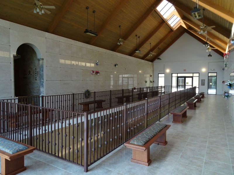 top level of a mausoleum with fans top level of a mausoleum with fans