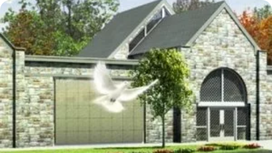 Outside of mausoleum